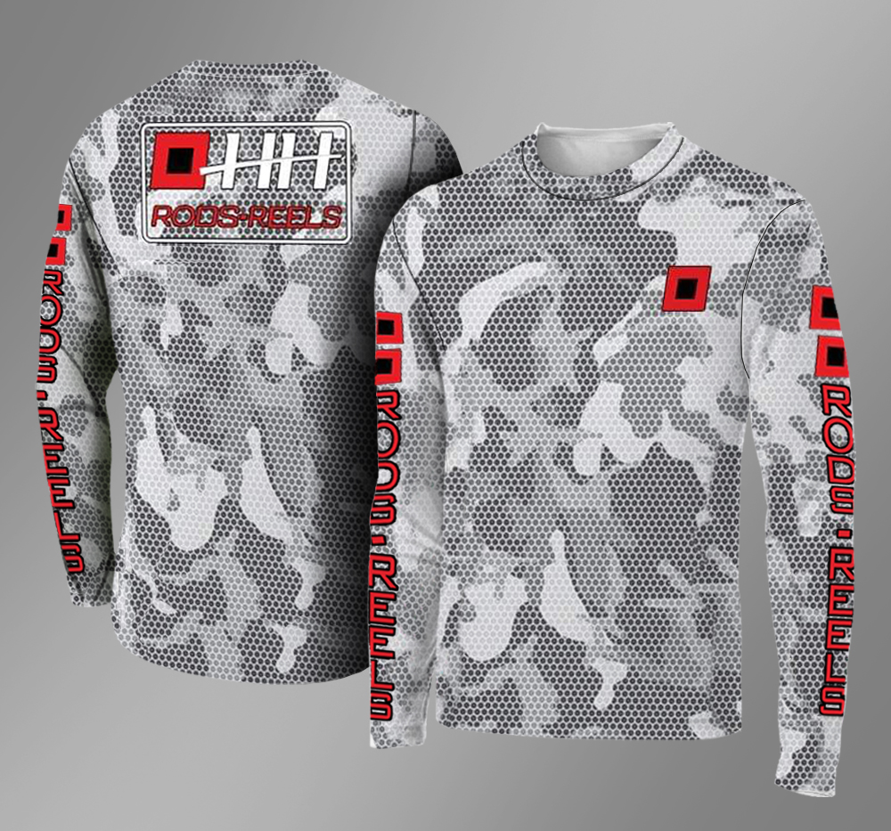 White & Grey Digital Camo Long Sleeve Drifit – HH Rods and Reels