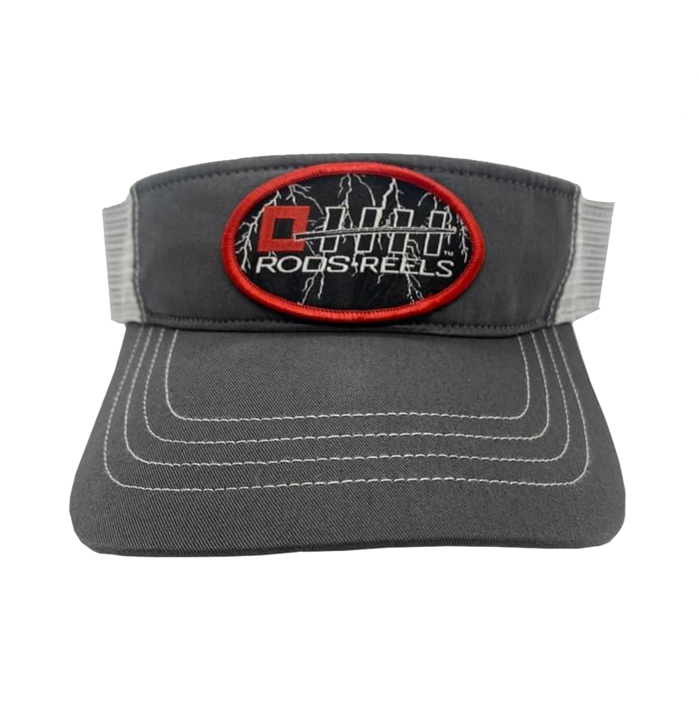White and Grey HH Rods Visor Black Oval Patch